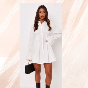Misguided puff sleeve shirt dress! Excellent condition! Never worn!